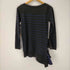 サカイ Sacai ウール ボーダー フリル 長袖 ニット セーター アシンメトリー アシメ 1 黒 紺 ブラック ネイビー /ES ■OS レディース レディース JPN:1