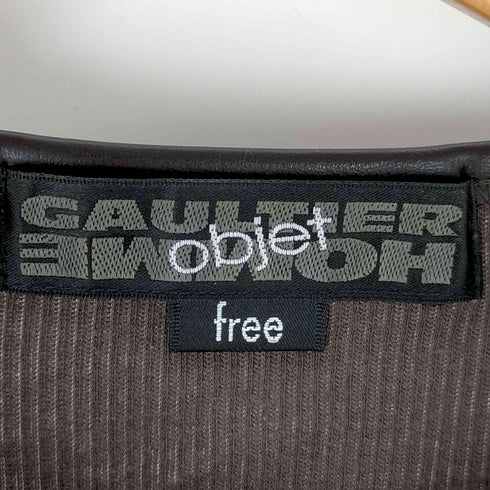 ゴルチエオムオブジェ GAULTIER HOMME objet 00 襟フェイクレザー リブタンクトップ メンズ FREE