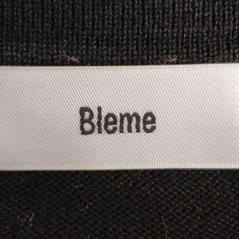 Bleme マルチストライプ リラクシー長袖ニットポロシャツ メンズ M