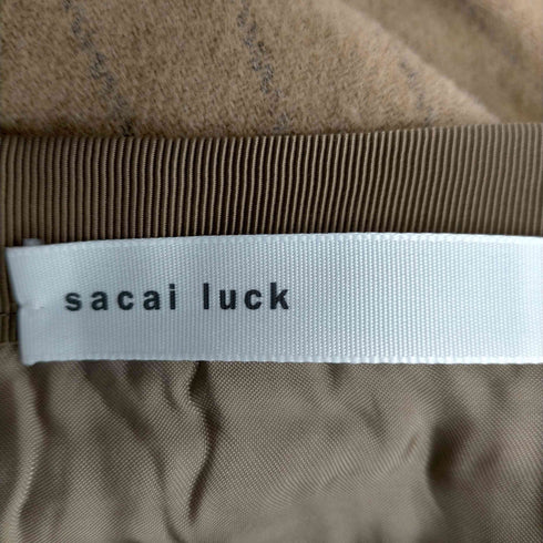 サカイラック sacai luck 裾レースウール混ストライプスカート ロング ラップ 1 茶 ブラウン /MY ■OS レディース レディース JPN:1