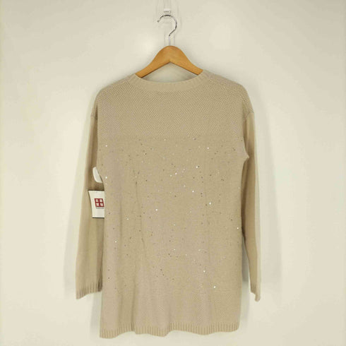 マックスマーラステュディオ MAX MARA STUDIO スパンコール装飾 ウールカシミヤクルーネックニット セーター レディース JPN:S