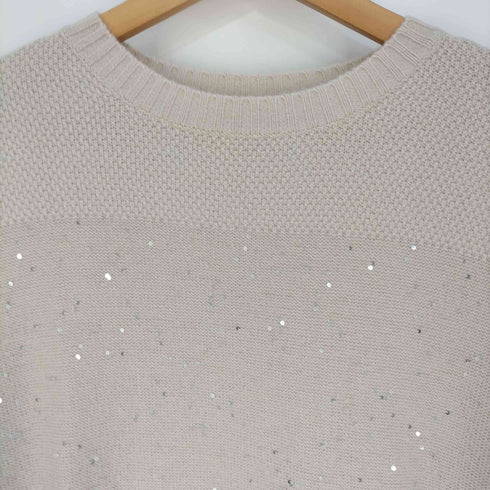 マックスマーラステュディオ MAX MARA STUDIO スパンコール装飾 ウールカシミヤクルーネックニット セーター レディース JPN:S
