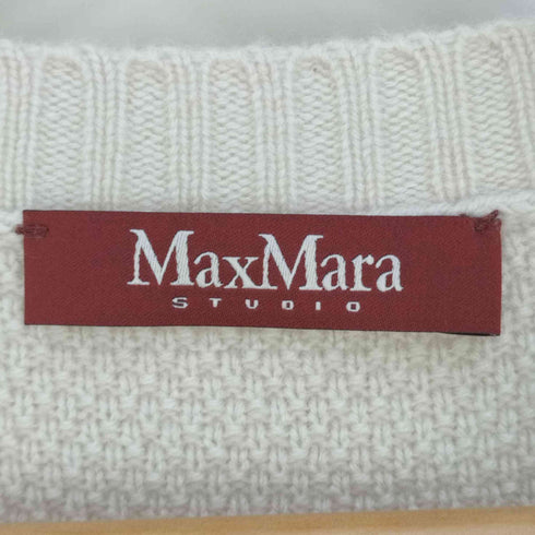 マックスマーラステュディオ MAX MARA STUDIO スパンコール装飾 ウールカシミヤクルーネックニット セーター レディース JPN:S