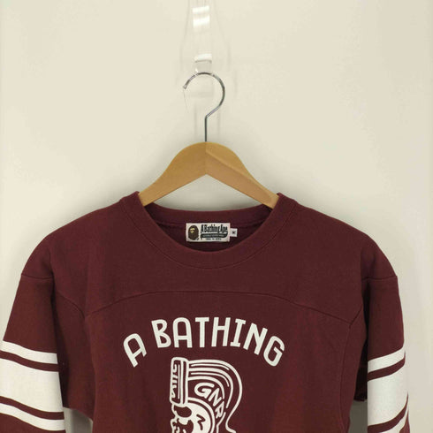 アベイシングエイプ A BATHING APE ロゴプリント フットボール Tシャツ メンズ JPN:M