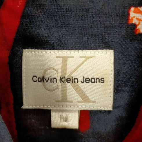 カルバンクラインジーンズ Calvin Klein Jeans ルーマニア製 フラワープリントフレンチスリーブシャツ プルオーバー メンズ JPN:M