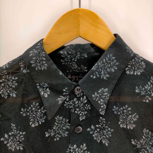 アニエスベーオム Agnes b.homme 藍染フラワープリントシアーシャツ メンズ JPN:2