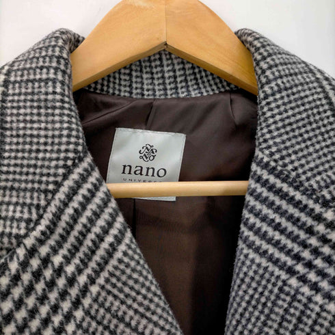 ナノユニバース nano universe ダブルボタンチェックコート レディース JPN:36