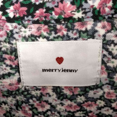 メリージェニー merry jenny チャイナボタン 花柄フレアワンピース レディース