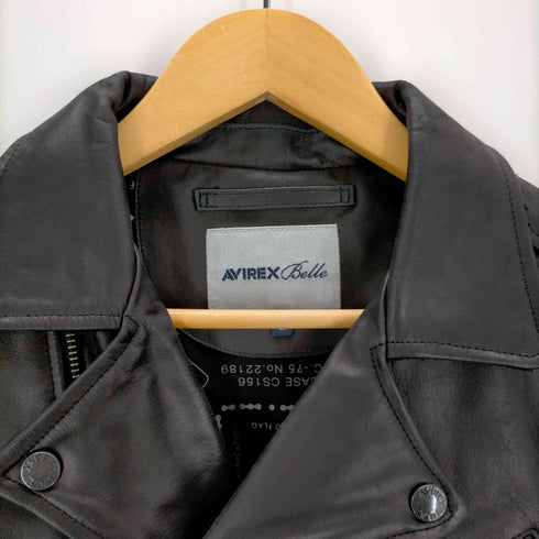 アヴィレックス AVIREX BELLE COW DOUBLE RIDERS JACKET カウ ダブル ライダース ジャケット 革ジャン レザー 牛革 レディース import:L