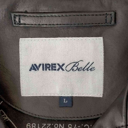 アヴィレックス AVIREX BELLE COW DOUBLE RIDERS JACKET カウ ダブル ライダース ジャケット 革ジャン レザー 牛革 レディース import:L
