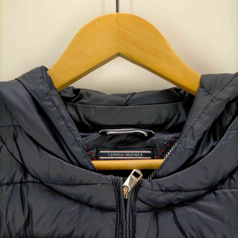 トミーヒルフィガー TOMMY HILFIGER ダウンジャケット フード ジップアップ ロゴ ナイロン レディース JPN:S