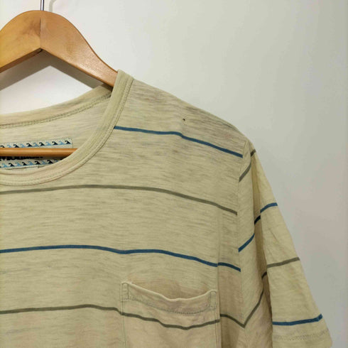 モラスク MOLLUSK ボーダークルーネックTシャツ シングルステッチ メンズ import:S