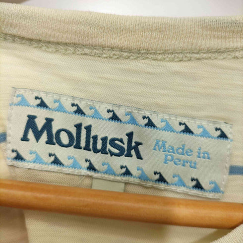 モラスク MOLLUSK ボーダークルーネックTシャツ シングルステッチ メンズ import:S