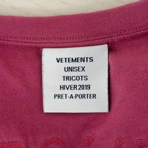ヴェトモン VETEMENTS インサイド アウト クルーネック Tシャツ メンズ import:S