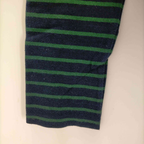 バーバリーブルーレーベル BURBERRY BLUE LABEL 長袖 クルーネック フレア ロゴプリント ボーダー レディース JPN:38