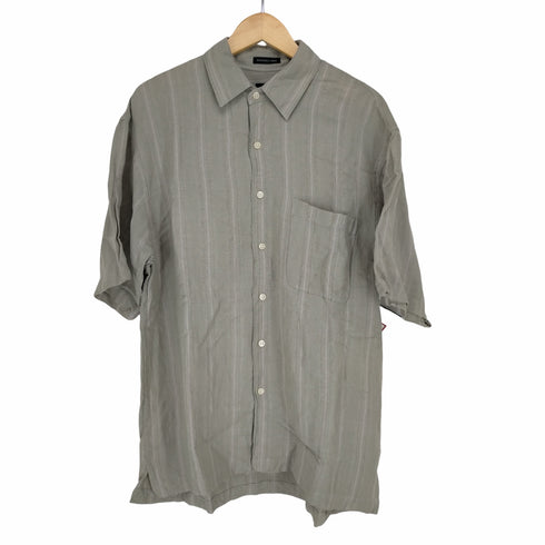 ヴァンヒューゼン VAN HEUSEN WASHABLE LINEN ストライプシャツ メンズ JPN:M