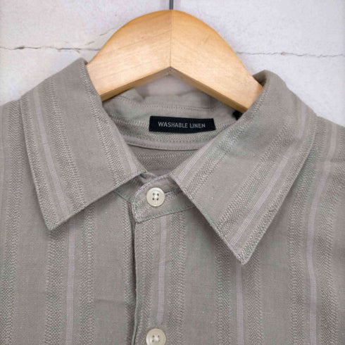ヴァンヒューゼン VAN HEUSEN WASHABLE LINEN ストライプシャツ メンズ JPN:M