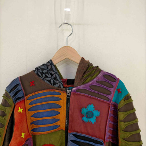ネパール製 パッチワークパーカー レディース import:XL