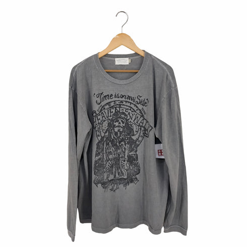 アヴィレックス AVIREX フロントスカルプリントL/Sカットソー Time is on my Side メンズ import:XL