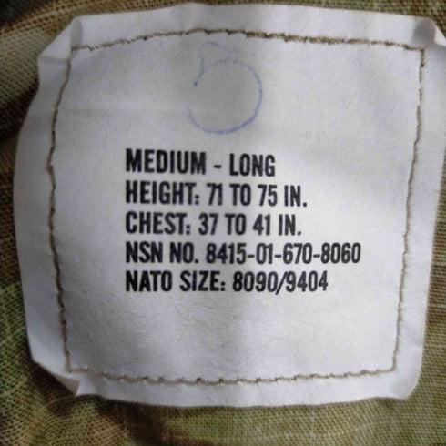 ユーエスアーミー US ARMY 19年製 リップストップ デザートカモ BDU コンバットジャケット メンズ MEDIUM-LONG