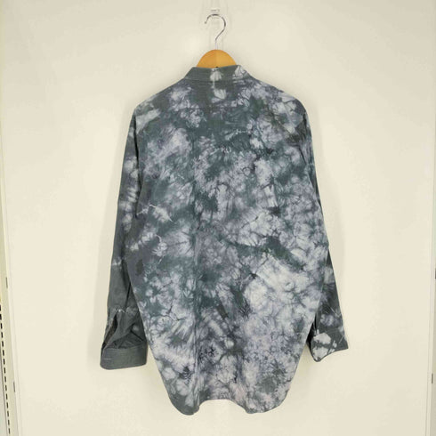 LORD WEST タイダイ柄 プリーツ ポリコットンバンドカラーシャツ メンズ import:XL