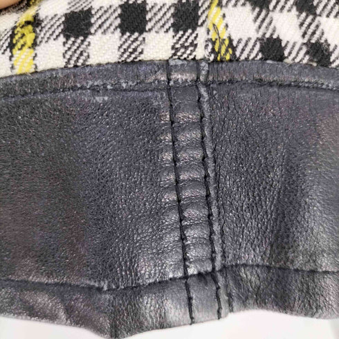 ジョーンズニューヨーク JONES NEW YORK レザー切替 チェック 3Bテーラードジャケット メンズ