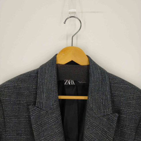 ザラ ZARA 1Bチェックテーラードジャケット レディース import:M