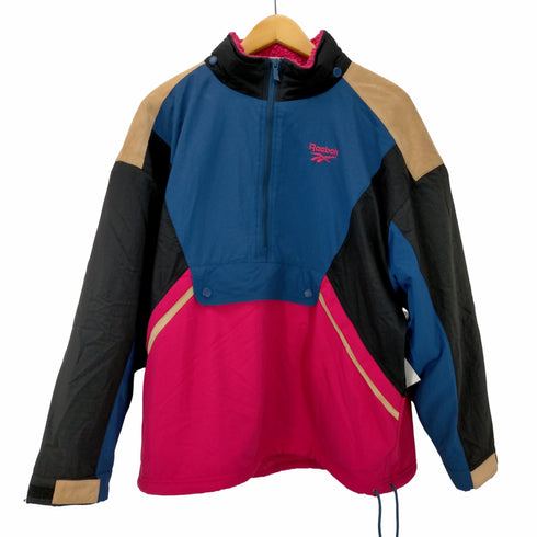 リーボック Reebok マルチカラーナイロンアノラックジャケット 裏地フリース メンズ JPN:L