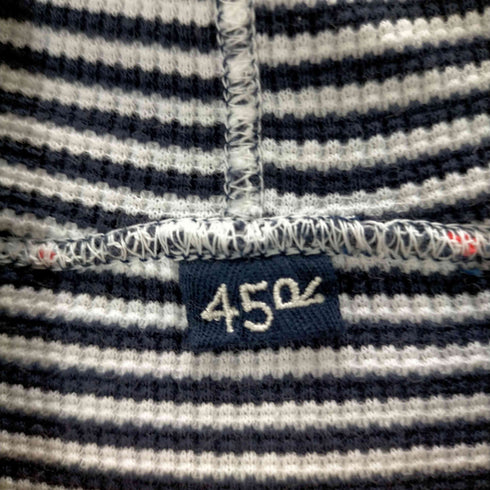 フォーティーファイブアール 45α ワッフルストレッチの908縞フーディ レディース