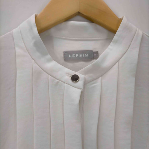 レプシム LEPSIM フロントギャザーシャツ ノーカラー レディース JPN:M