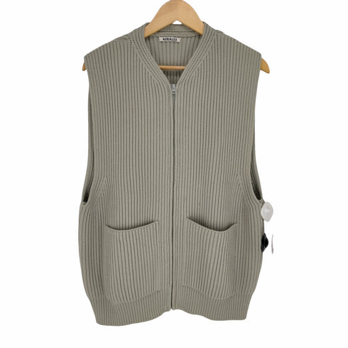 オーラリー AURALEE 19AW SUPER FINE WOOL RIB KNIT ZIP VEST メンズ JPN:4