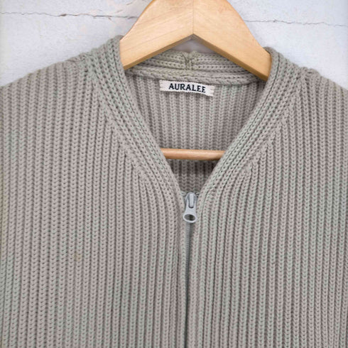 オーラリー AURALEE 19AW SUPER FINE WOOL RIB KNIT ZIP VEST メンズ JPN:4