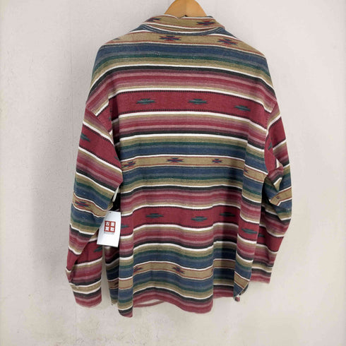 エクスプレス EXPRESS USA製 ネイティブボーダー フランネルシャツ メンズ import:M