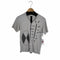 コムデギャルソンシャツ COMME des GARCONS SHIRT 襤褸加工プリントデザインドッキングVネックカットソー メンズ JPN:S
