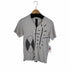 コムデギャルソンシャツ COMME des GARCONS SHIRT 襤褸加工プリントデザインドッキングVネックカットソー メンズ JPN:S