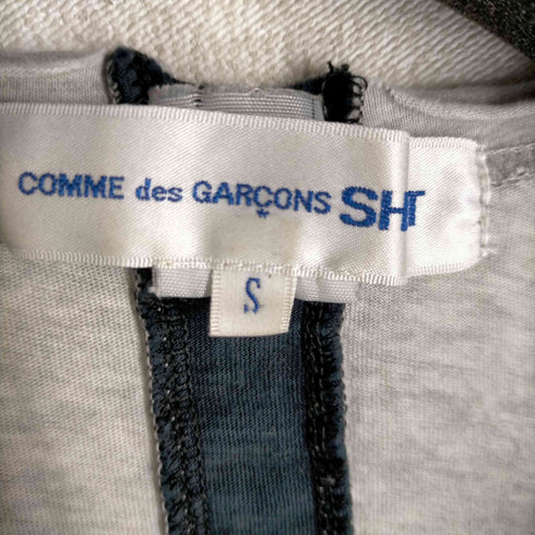 コムデギャルソンシャツ COMME des GARCONS SHIRT 襤褸加工プリントデザインドッキングVネックカットソー メンズ JPN:S