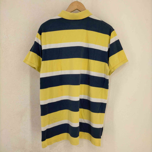 ポロバイラルフローレン Polo by RALPH LAUREN ポニー刺繍 CUSTOM FIT ボーダー 鹿の子 ポロシャツ メンズ import:L