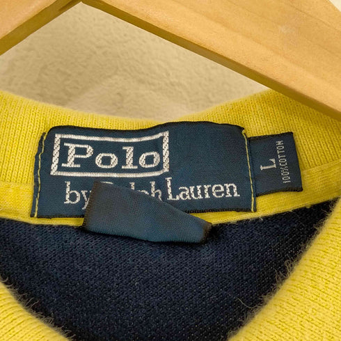 ポロバイラルフローレン Polo by RALPH LAUREN ポニー刺繍 CUSTOM FIT ボーダー 鹿の子 ポロシャツ メンズ import:L