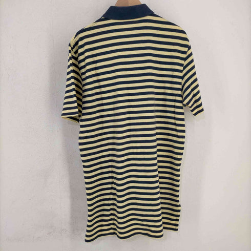ポロバイラルフローレン Polo by RALPH LAUREN エンブレム刺繍 ボーダー 鹿の子ポロシャツ メンズ import:L
