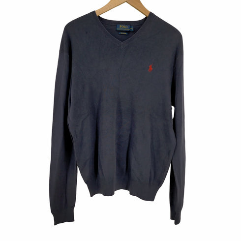 ポロラルフローレン POLO RALPH LAUREN ポニー刺繍 コットン Vネックニット メンズ import:S