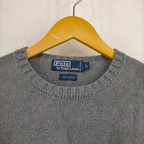 ポロバイラルフローレン Polo by RALPH LAUREN ポニー刺繍 クルーネック コットンニット メンズ import:L