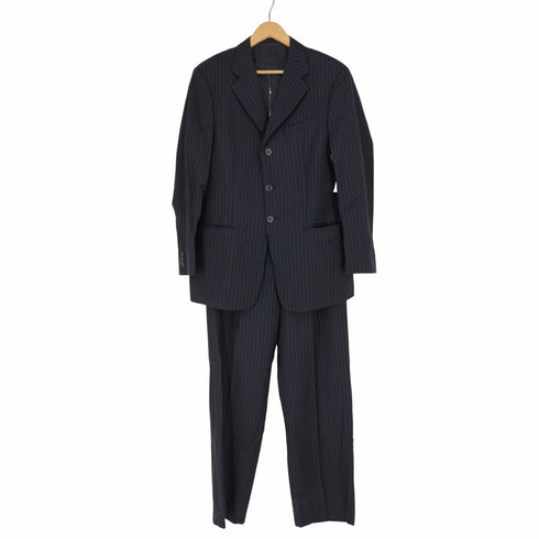 アルマーニコレツィオーニ ARMANI COLLEZIONI ストライプ3Bテーラードジャケット 1タックワイドスラックスパンツ メンズ 48