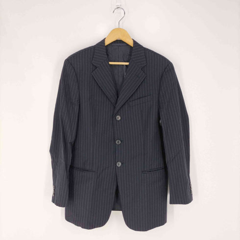 アルマーニコレツィオーニ ARMANI COLLEZIONI ストライプ3Bテーラードジャケット 1タックワイドスラックスパンツ メンズ 48
