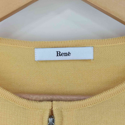 ルネ Rene パール付きロゴ刺繍ダブルジップアップカーディガン レディース JPN:34