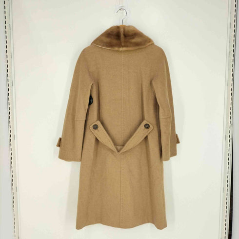 マックスマーラ MAX MARA 白タグ ミンクファーキャメルステンカラーコート レディース FR:36