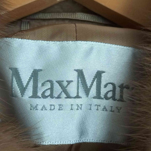 マックスマーラ MAX MARA 白タグ ミンクファーキャメルステンカラーコート レディース FR:36