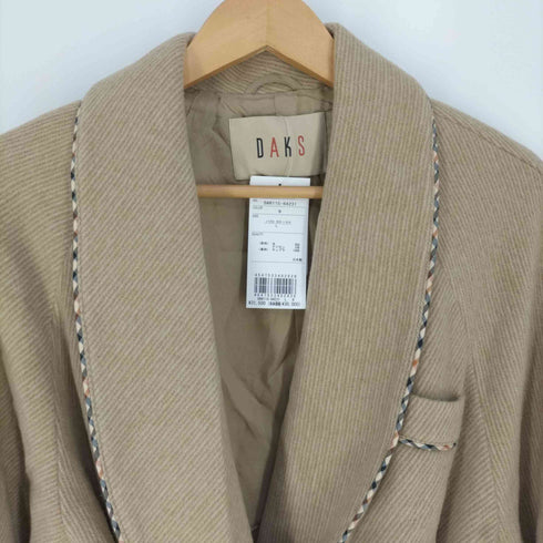 ダックス DAKS チェック柄パイピングベルテッドガウンコート レディース import:L