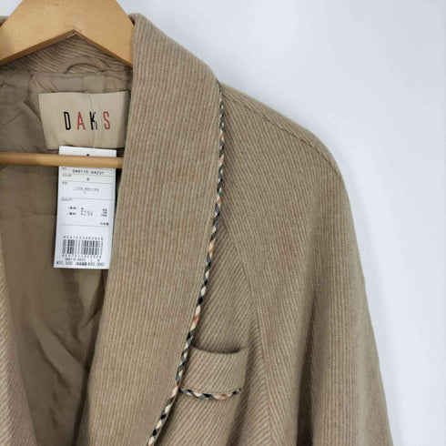 ダックス DAKS チェック柄パイピングベルテッドガウンコート レディース import:L