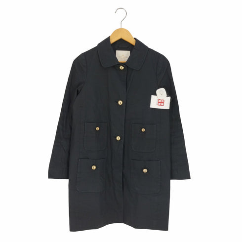 ケイトスペードニューヨーク kate spade NEW YORK 裏地ゼブラ柄 ステンカラーコート レディース import:XS