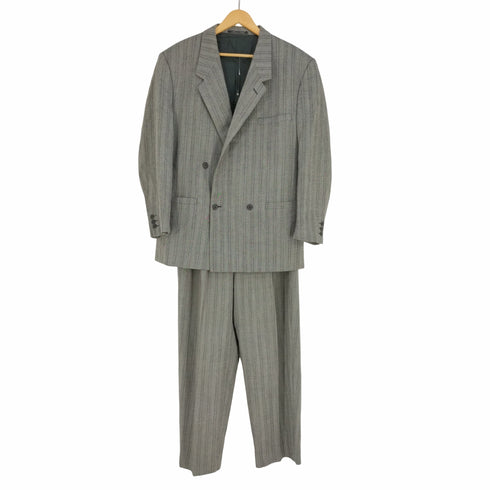 ジャンニヴェルサーチ GIANNI VERSACE ストライプダブルブレストテーラードジャケット 3タックワイドスラックスパンツ メンズ 50